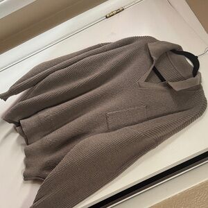 SHEIN Taupe V-Neck Sweater